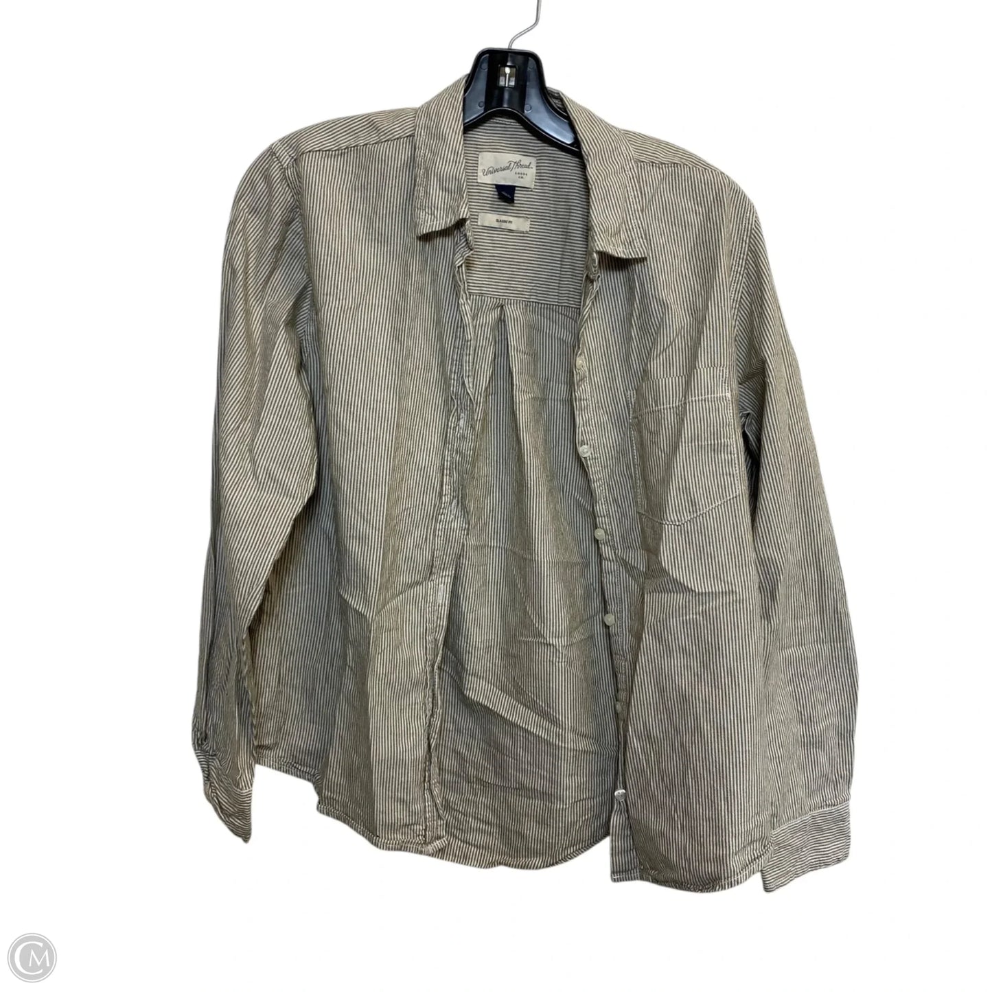 Top Long Sleeve By Universal Thread In Tan & White, Size: S