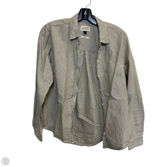 Top Long Sleeve By Universal Thread In Tan & White, Size: S