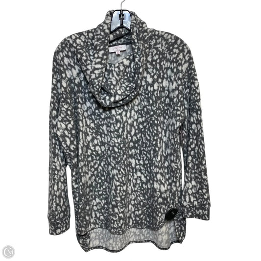 Top Long Sleeve By New Directions In Grey & White, Size: M