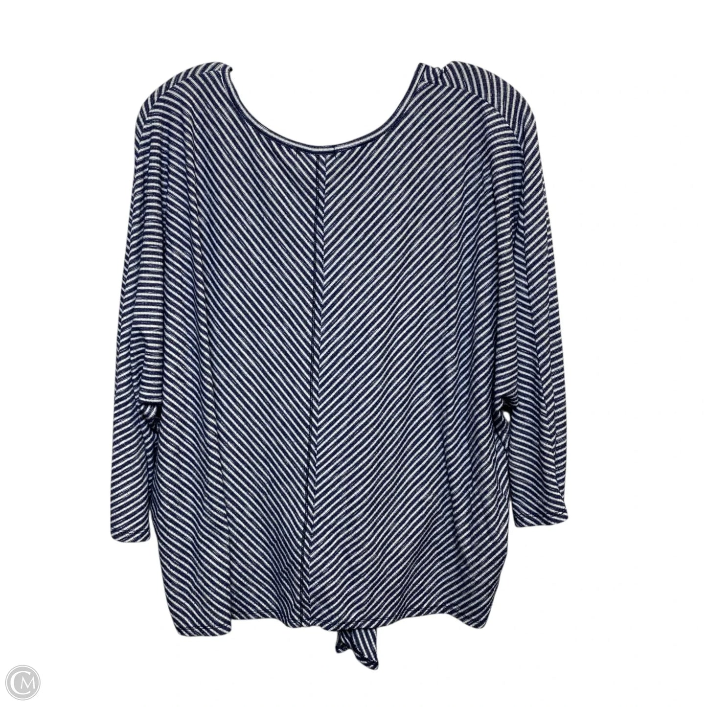 Top 3/4 Sleeve By Democracy In Blue & White, Size: Xl