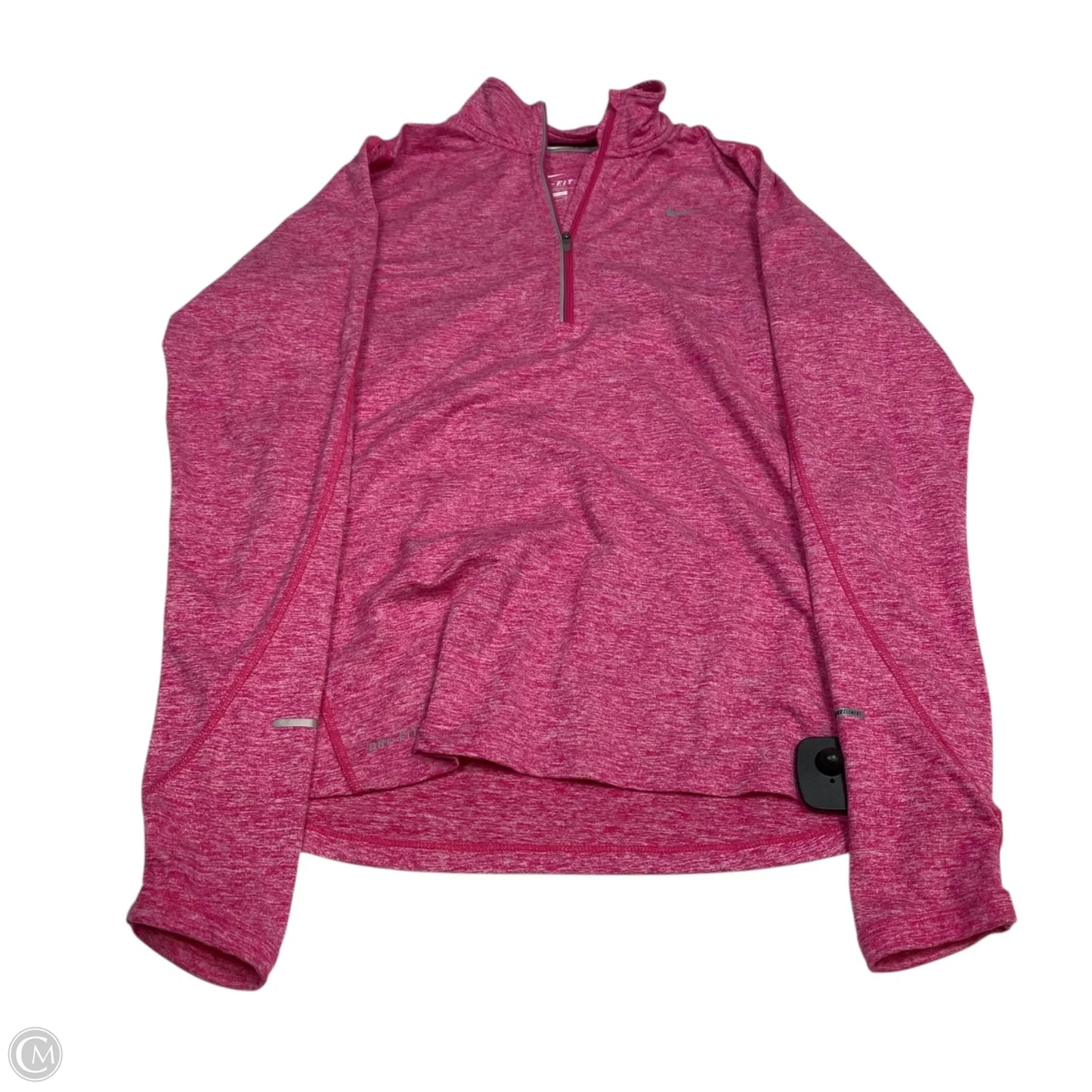 Athletic Top Long Sleeve Collar By Nike In Pink, Size: M