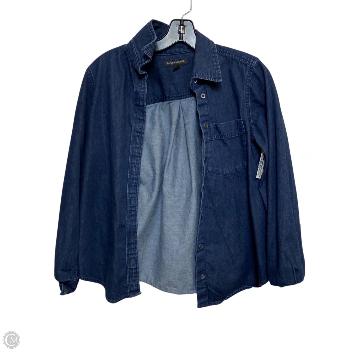 Top Long Sleeve By Banana Republic In Blue Denim, Size: Xs