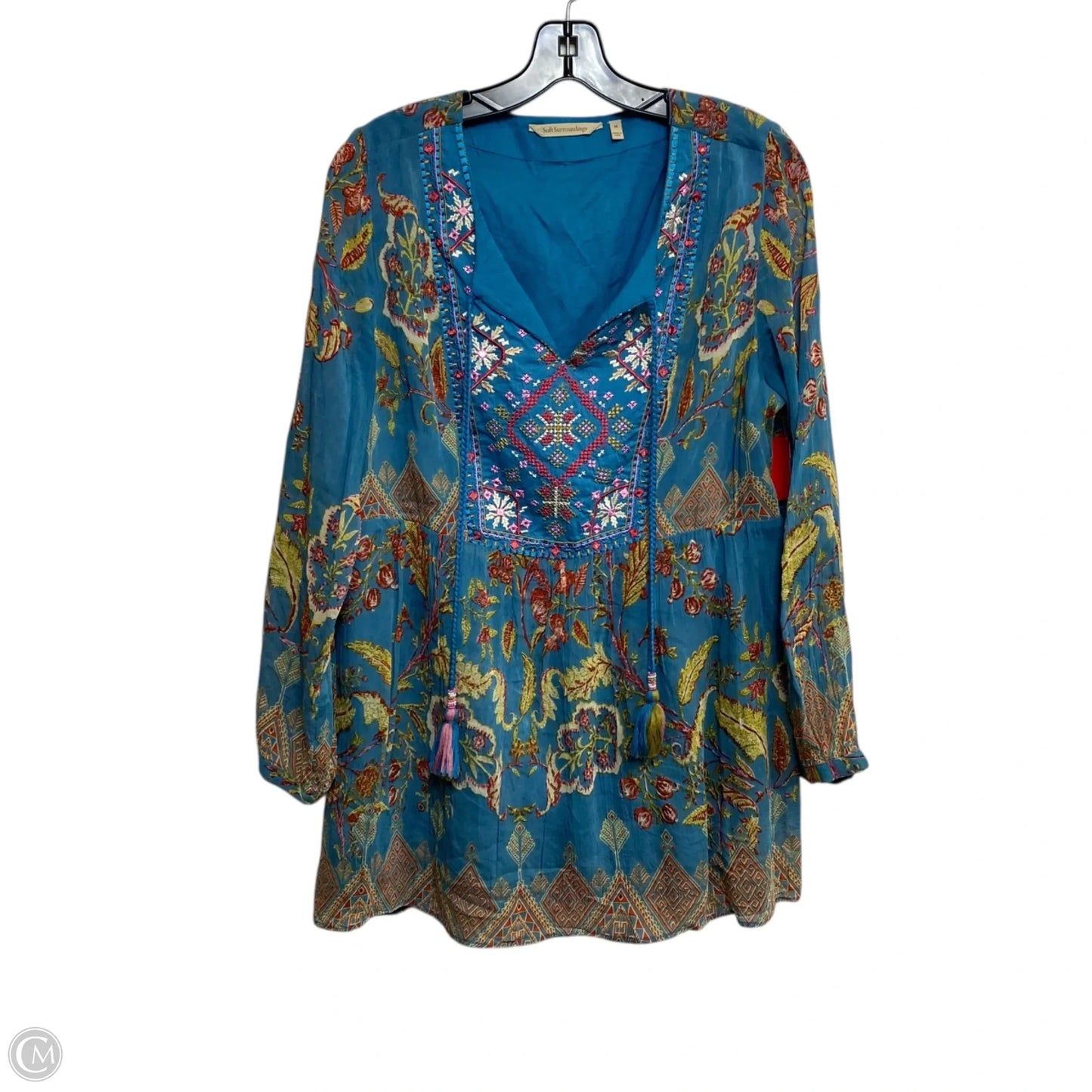 Top Long Sleeve By Soft Surroundings In Blue & Green, Size: M
