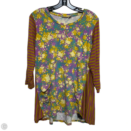 Top 3/4 Sleeve By Logo In Multi-colored, Size: M