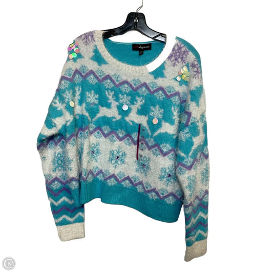 Sweater By 33 Degree In Blue & White, Size: Xxl
