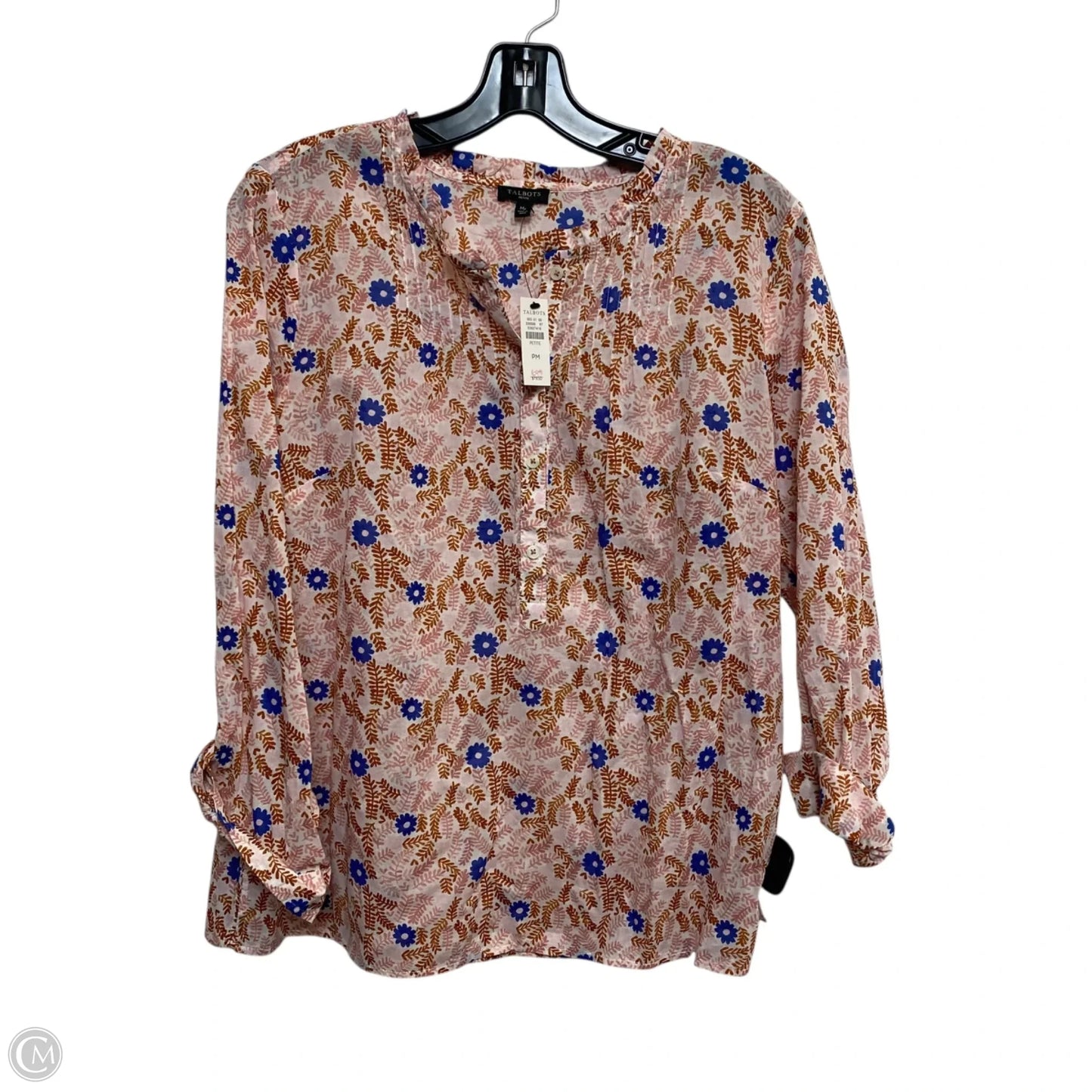 Top Long Sleeve By Talbots In Orange & Pink, Size: Mp