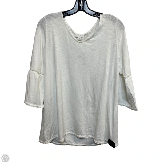 Top 3/4 Sleeve By J. Jill In Cream, Size: Mp