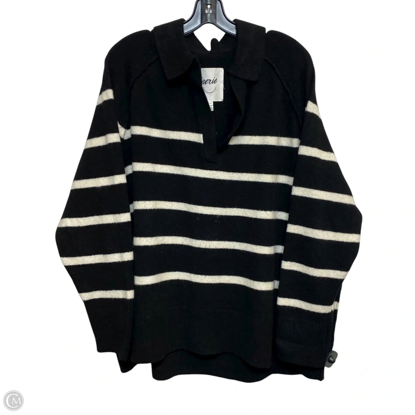 Sweater By Aerie In Black & Cream, Size: L