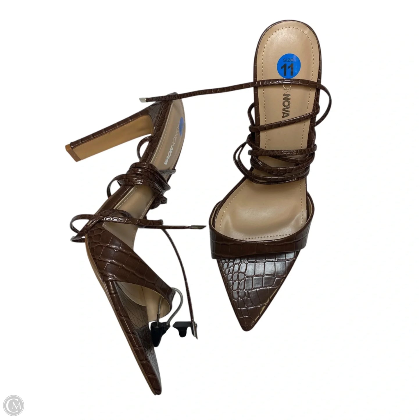 Sandals Heels Stiletto By Fashion Nova In Brown, Size: 11