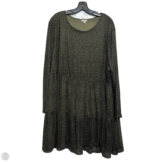 Dress Casual Short By Love Fire In Black & Green, Size: 3x