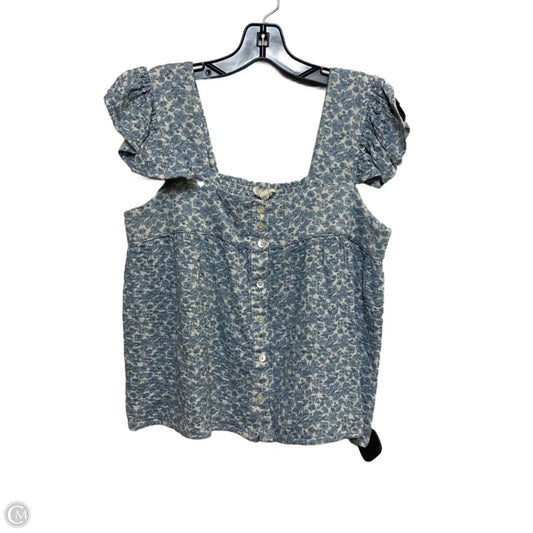 Top Sleeveless By Entro In Blue & Cream, Size: S