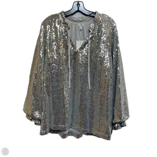 Top Long Sleeve By Crown And Ivy In Silver, Size: 2x