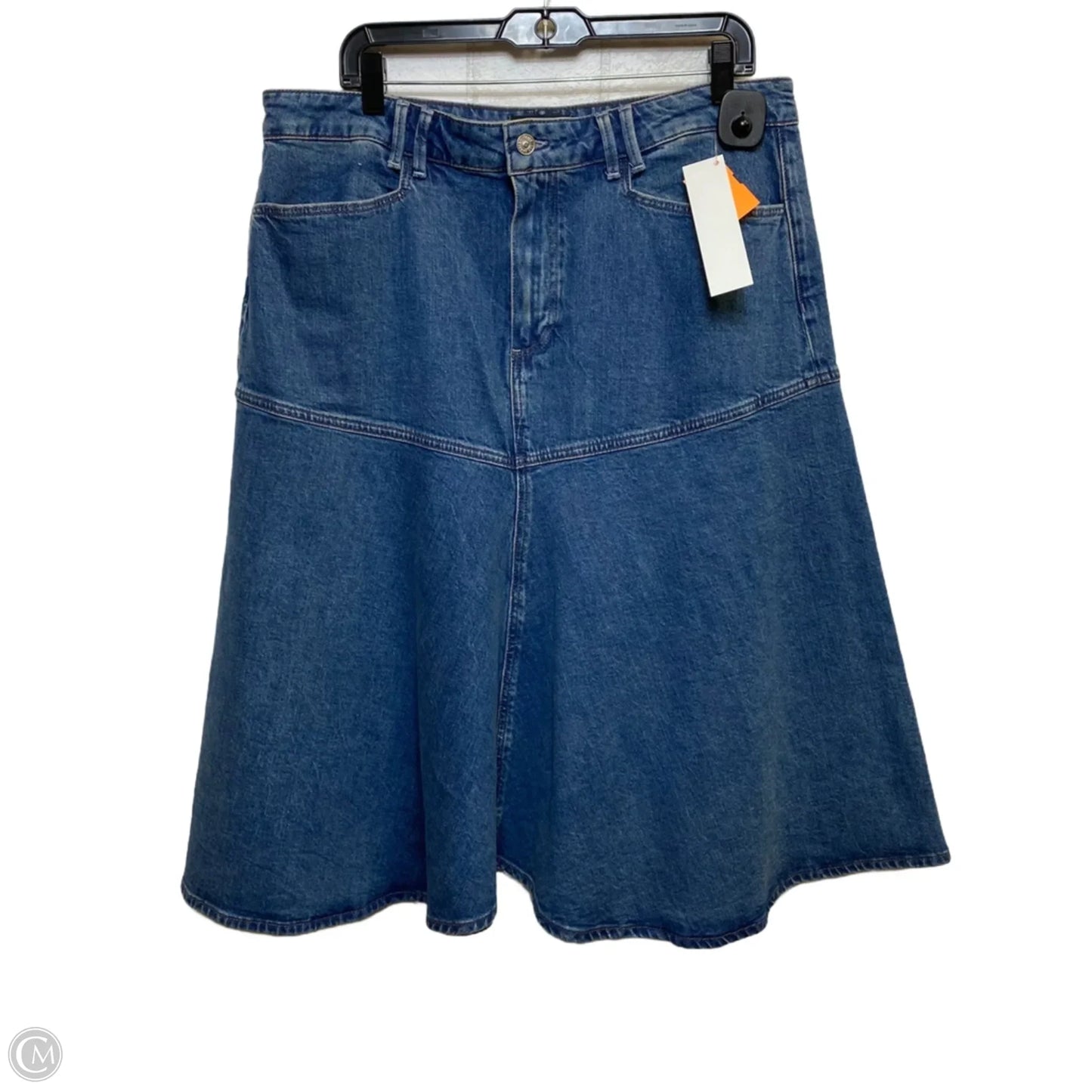 Skirt Designer By Paige In Blue Denim, Size: 18