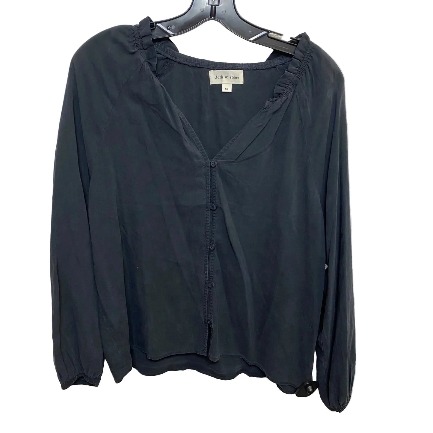 Top Long Sleeve By Cloth & Stone In Grey, Size: M