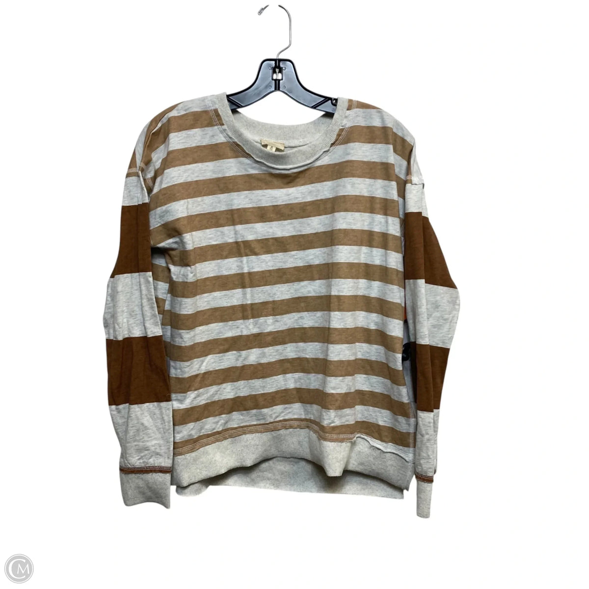 Top Long Sleeve By Hem & Thread In Brown & Grey, Size: M