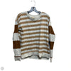Top Long Sleeve By Hem & Thread In Brown & Grey, Size: M