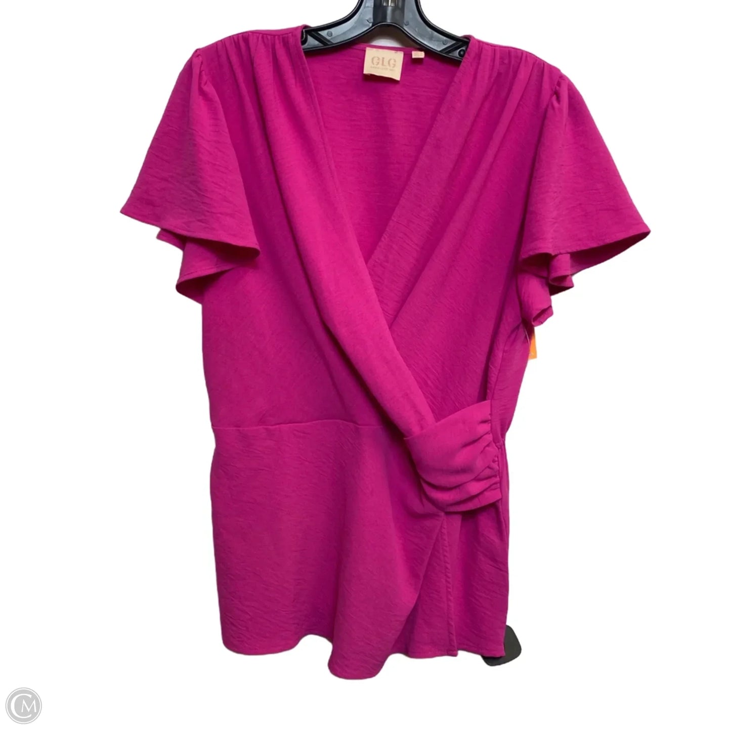 Top Short Sleeve By Good Luck Gem In Pink, Size: S