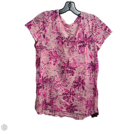 Top Short Sleeve Designer By Lilly Pulitzer In Pink, Size: M