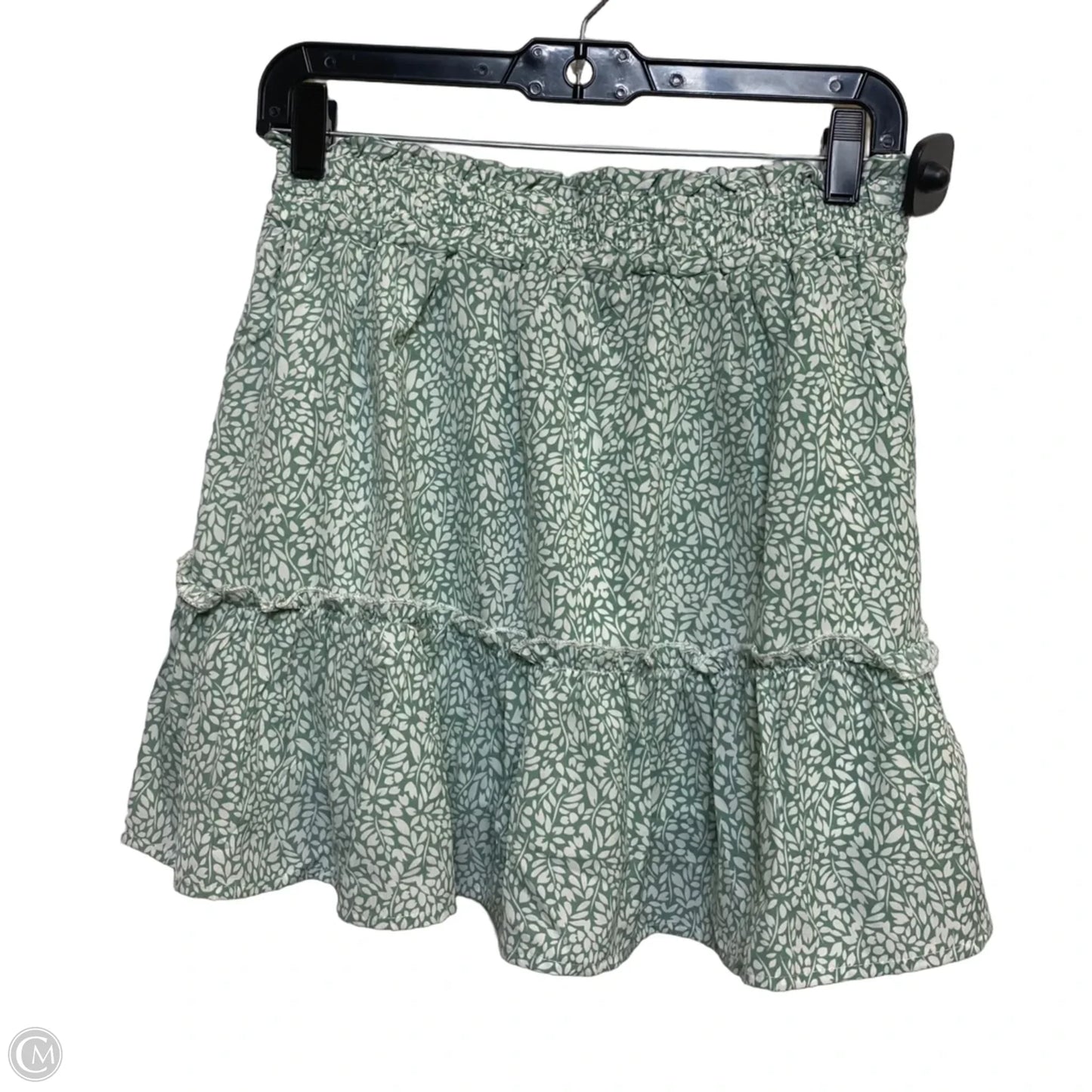 Skirt Mini & Short By Pink Lily In Green & White, Size: L