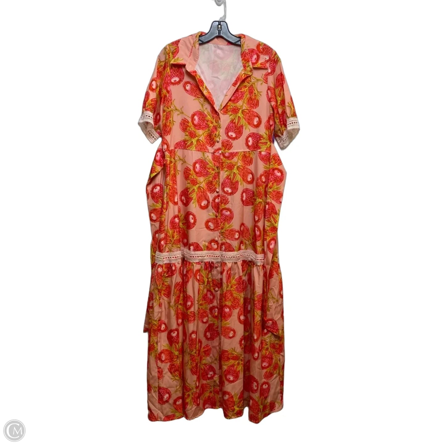 Dress Casual Maxi By Cmf In Pink & Red, Size: L