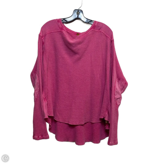 Top Long Sleeve By Free People In Pink, Size: S