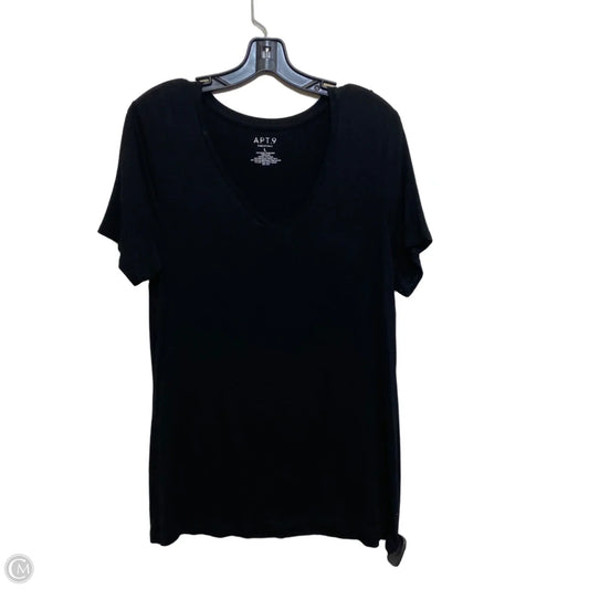 Top Short Sleeve Basic By Apt 9 In Black, Size: L