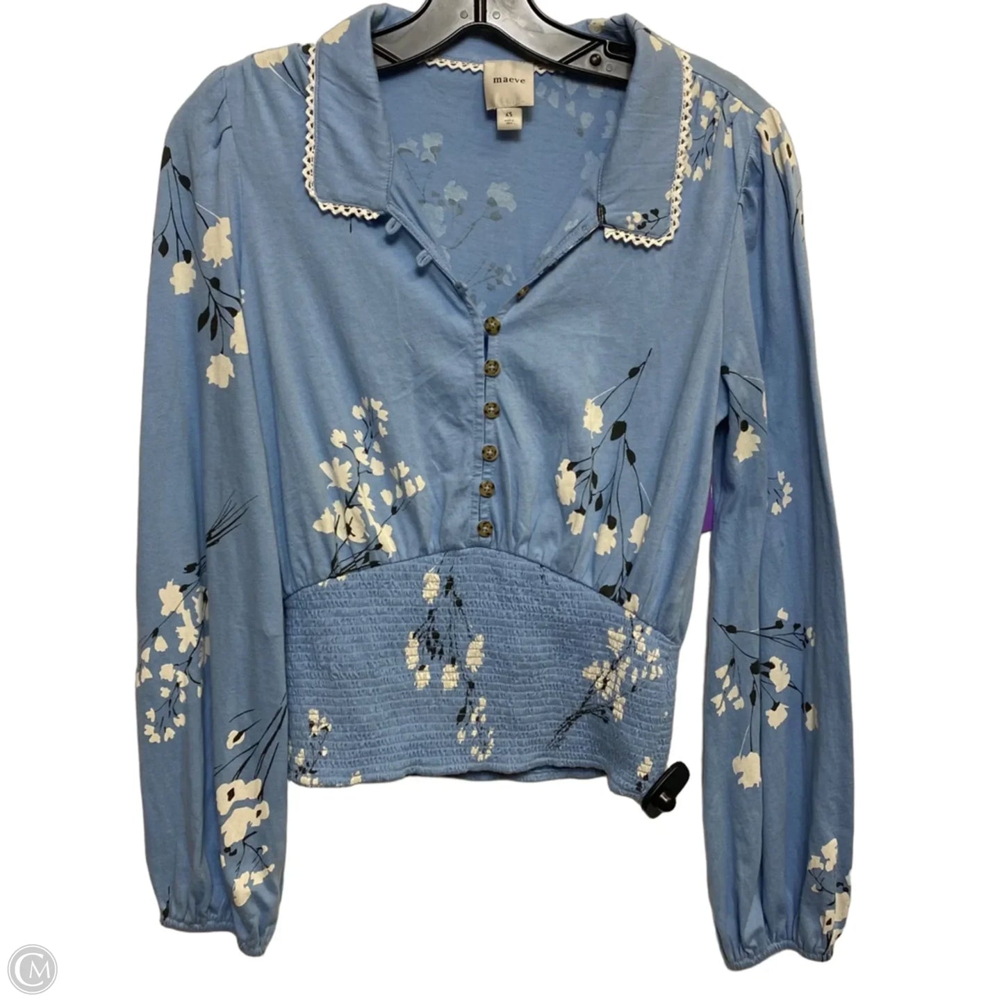 Top Long Sleeve By Maeve In Blue, Size: Xs