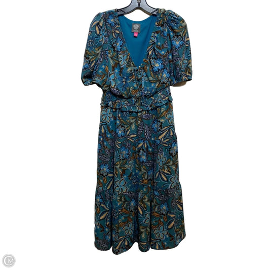 Dress Casual Midi By Vince Camuto In Brown & Green, Size: Xs