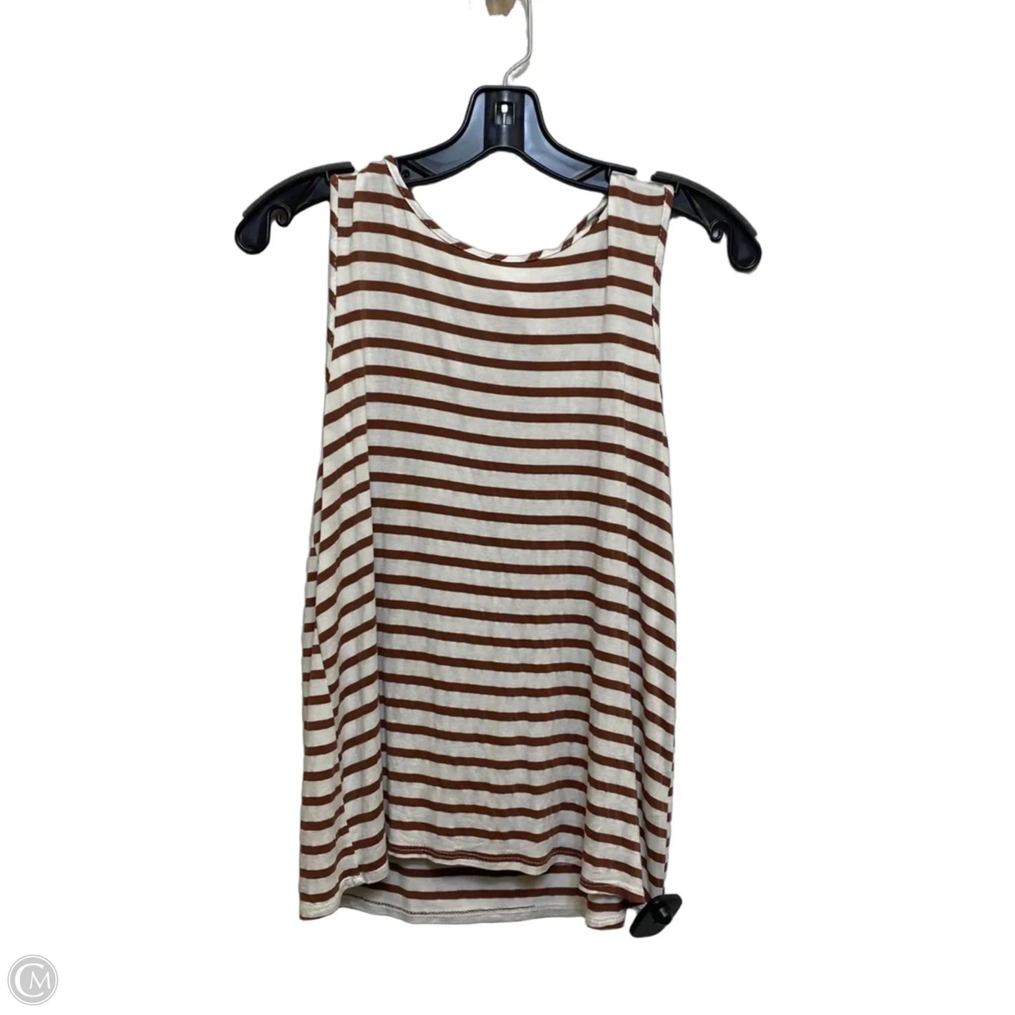 Top Sleeveless By Green Envelope In Brown & Cream, Size: S