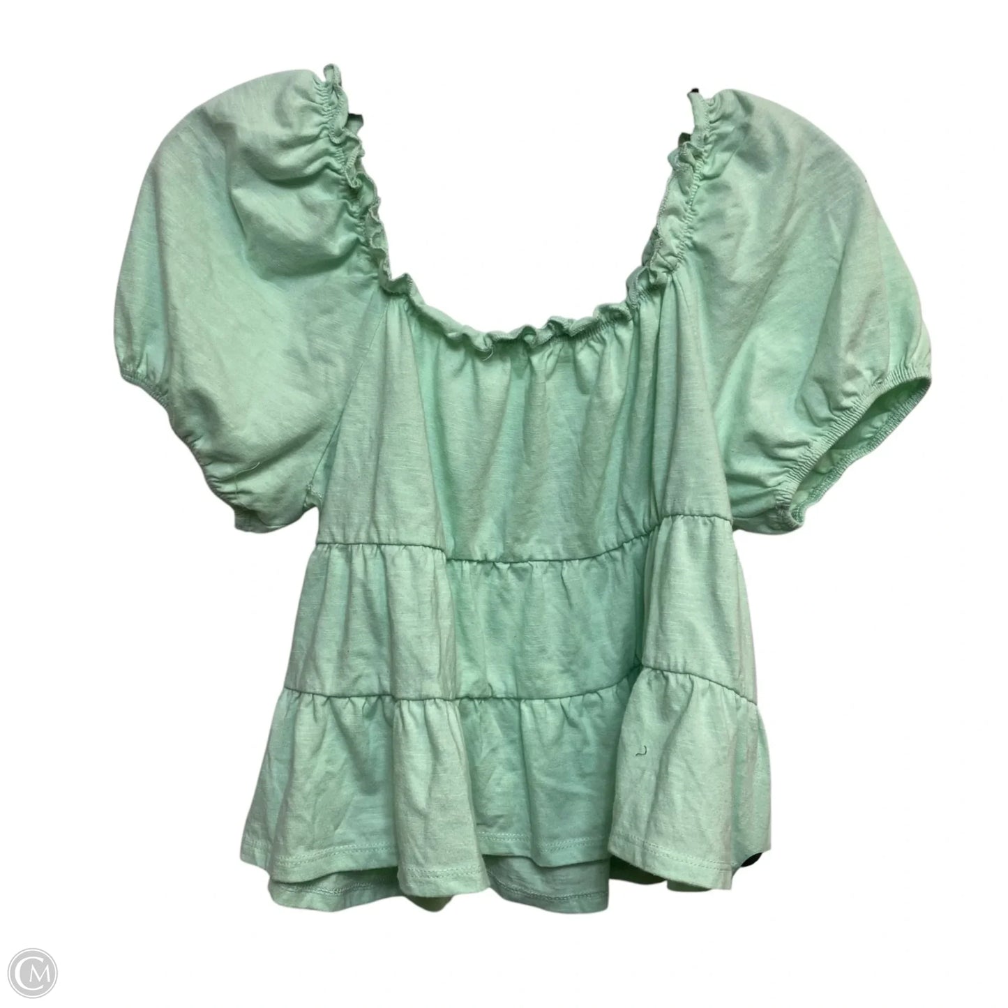 Top Short Sleeve By Love Fire In Green, Size: M