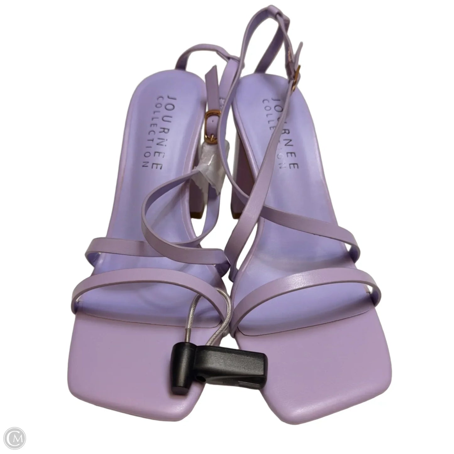 Sandals Heels Block By Journee In Purple, Size: 7