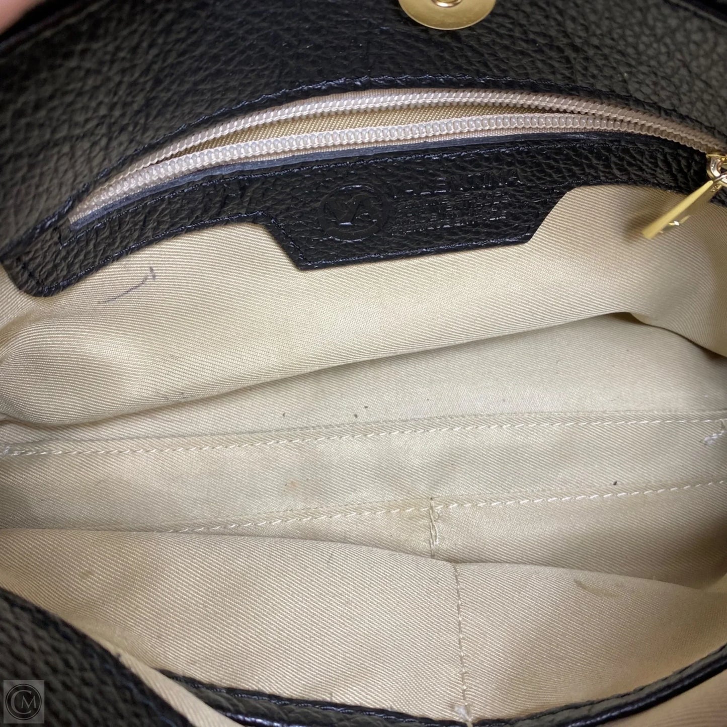 Handbag Leather By Valentina, Size: Small