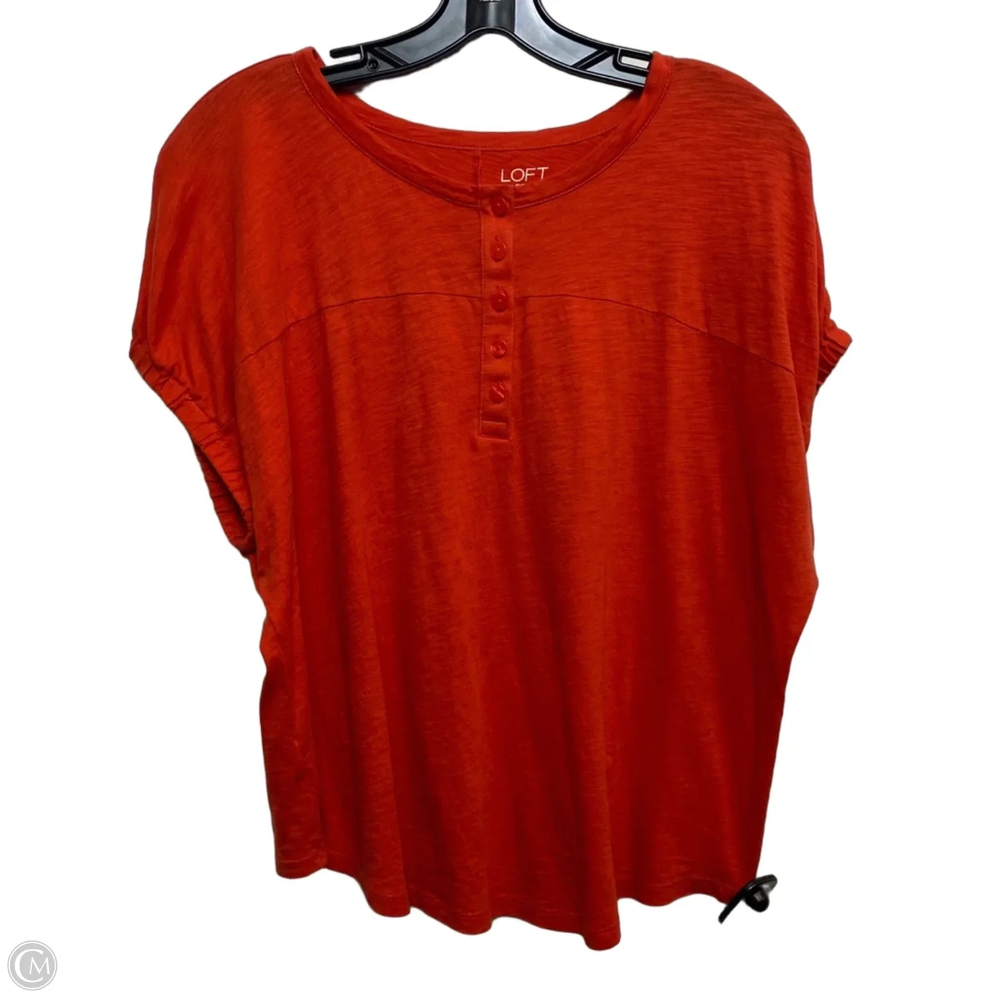 Top Short Sleeve By Loft In Orange, Size: M