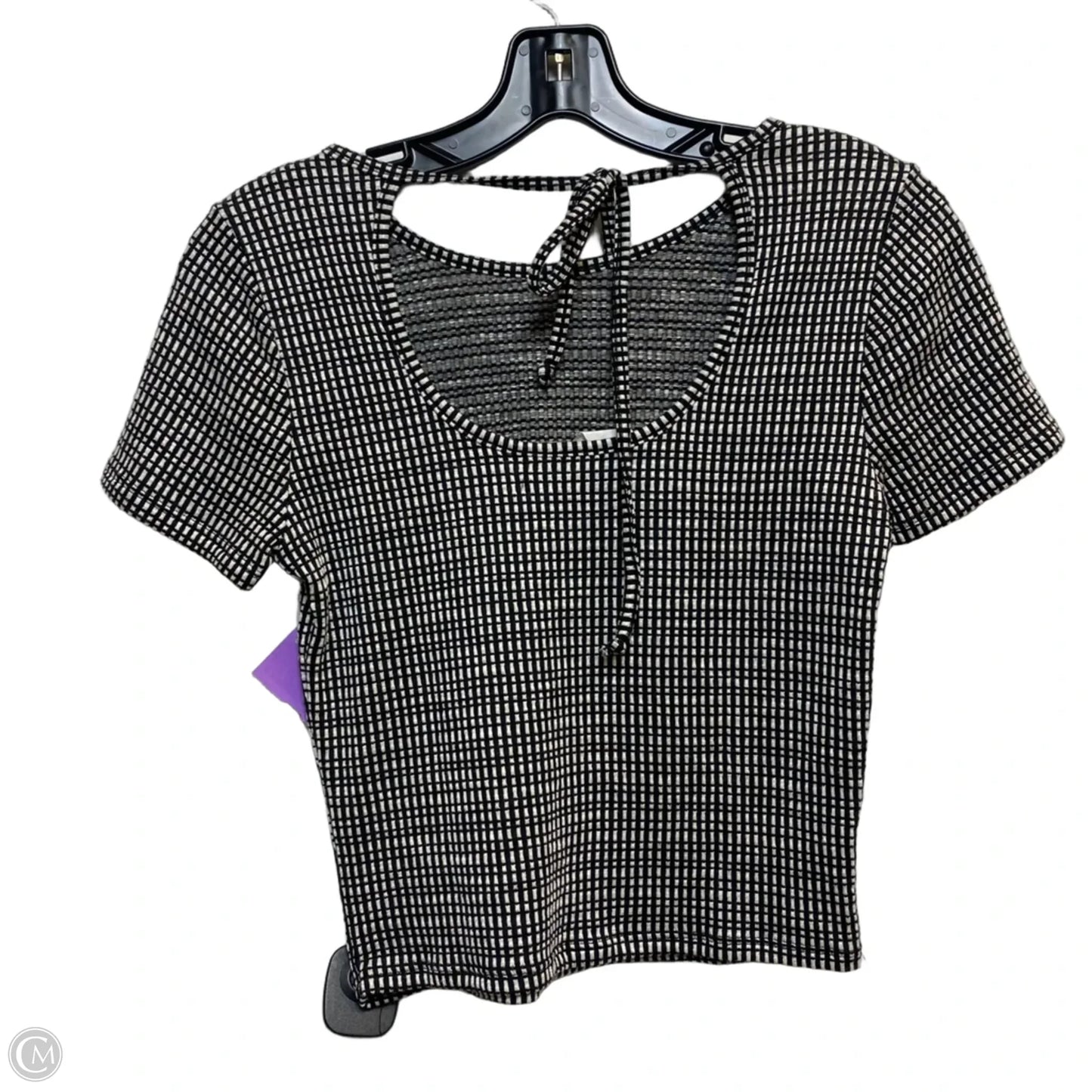 Top Short Sleeve By Caution To The Wind In Black & White, Size: M