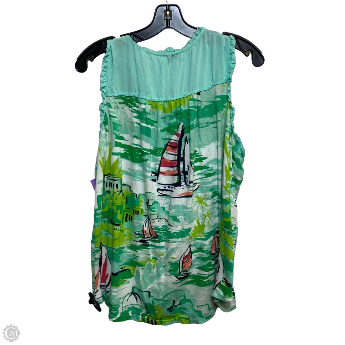 Top Sleeveless By Crown And Ivy In Green, Size: 1x