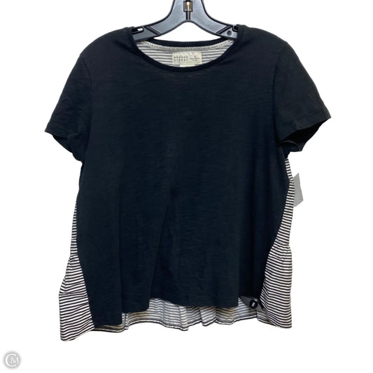 Top Short Sleeve Designer By Kate Spade In Black & White, Size: L