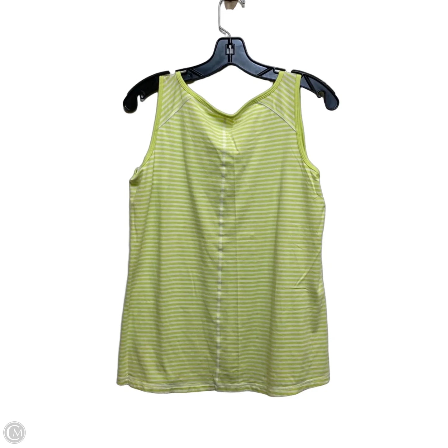 Top Sleeveless By Talbots In Green & White, Size: 1x