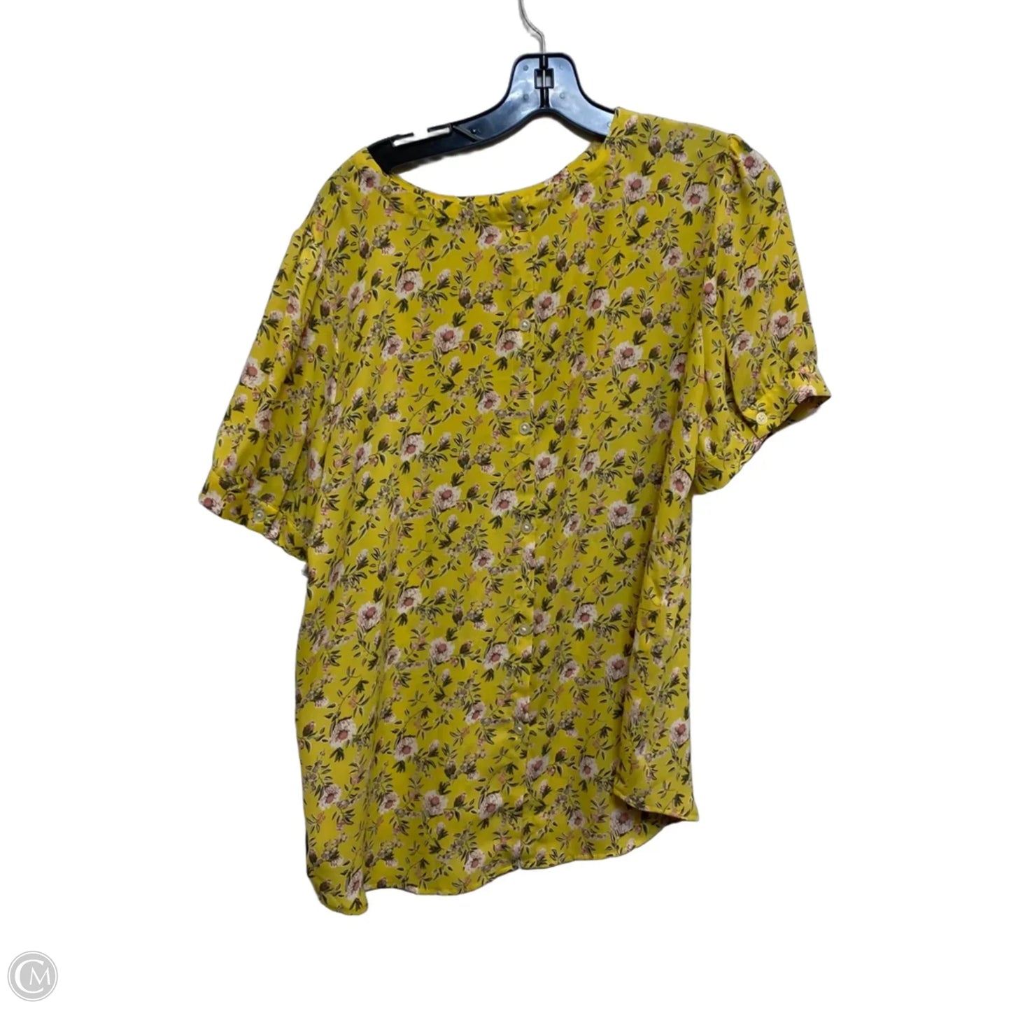 Top Short Sleeve By Loft In Yellow, Size: L
