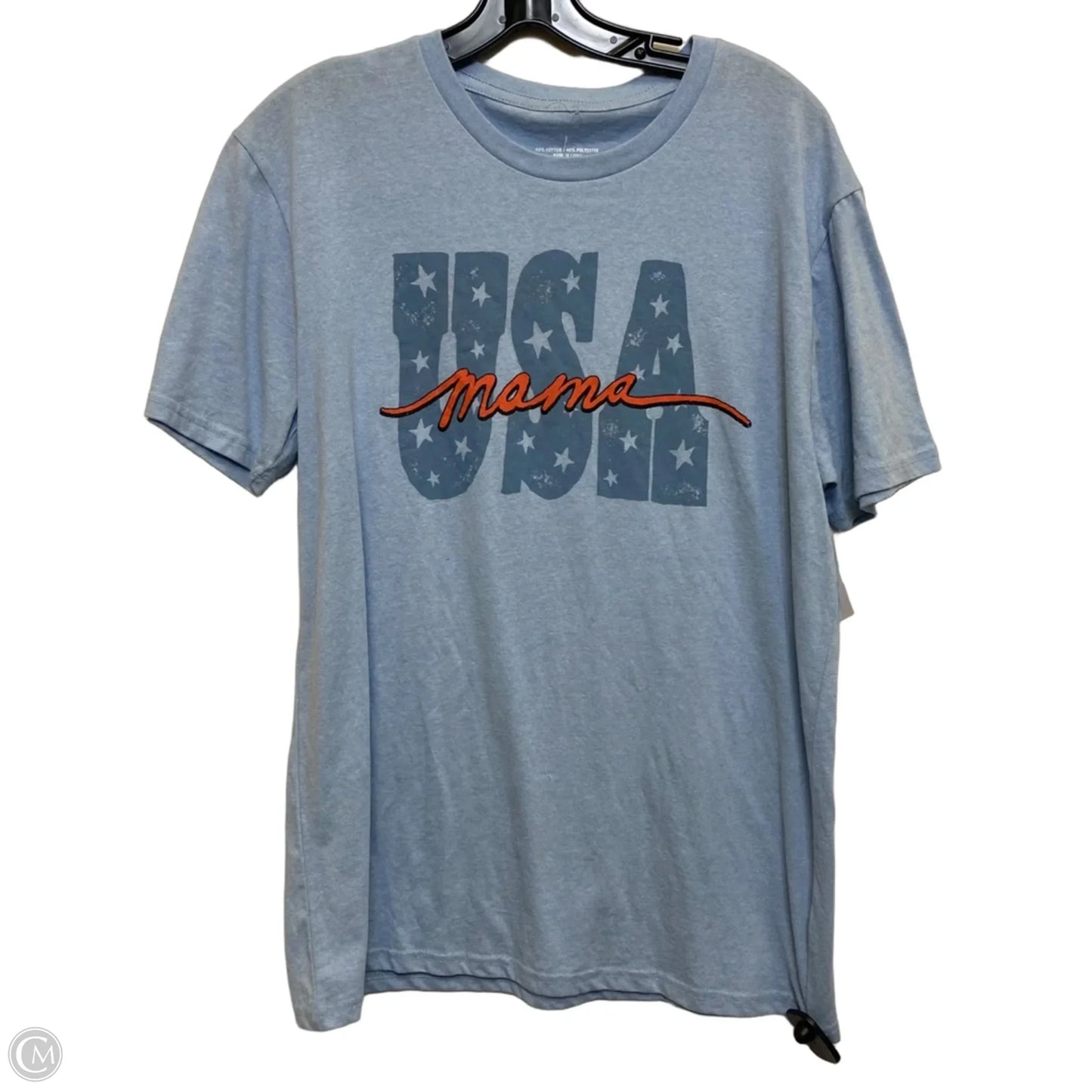 Top Short Sleeve By Cme In Blue, Size: L