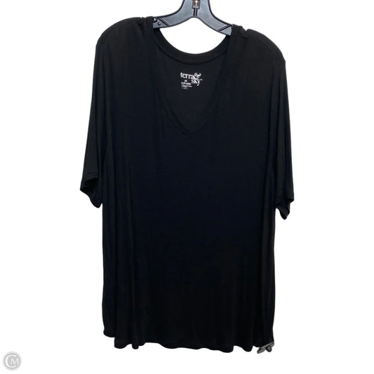 Top Short Sleeve Basic By Terra & Sky In Black, Size: 3x