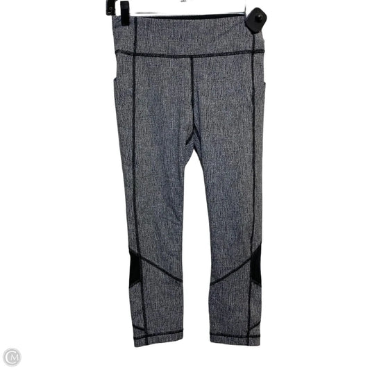 Athletic Leggings Capris Designer  By Lululemon In Black & Grey, Size: S