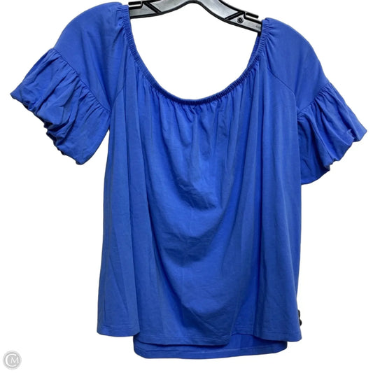 Top Short Sleeve Designer By Lilly Pulitzer In Blue, Size: L