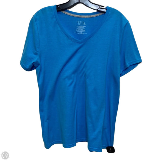 Top Short Sleeve Basic By Time And Tru In Blue, Size: L