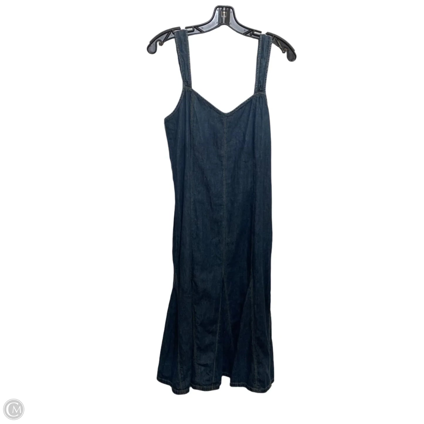 Dress Casual Midi By Lauren By Ralph Lauren In Blue Denim, Size: M