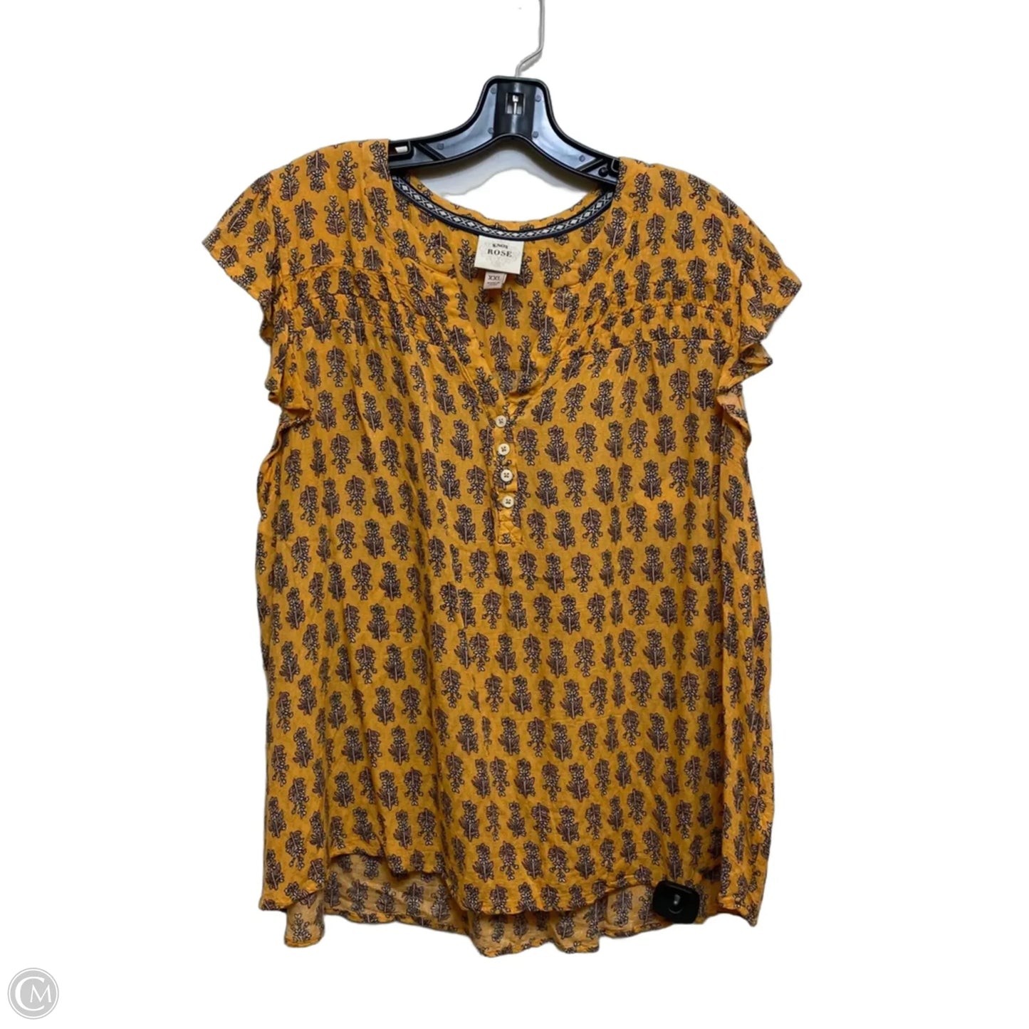 Top Sleeveless By Knox Rose In Yellow, Size: Xxl