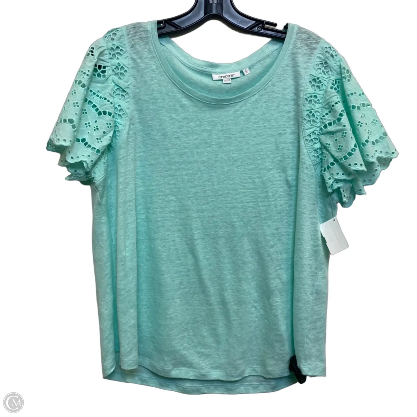 Top Short Sleeve By Chicos In Green, Size: L