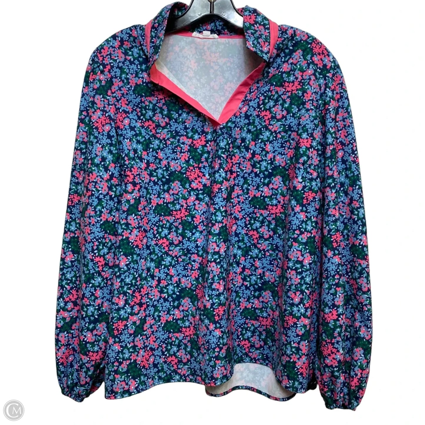 Top Long Sleeve By Mary Square In Blue & Pink, Size: Xl