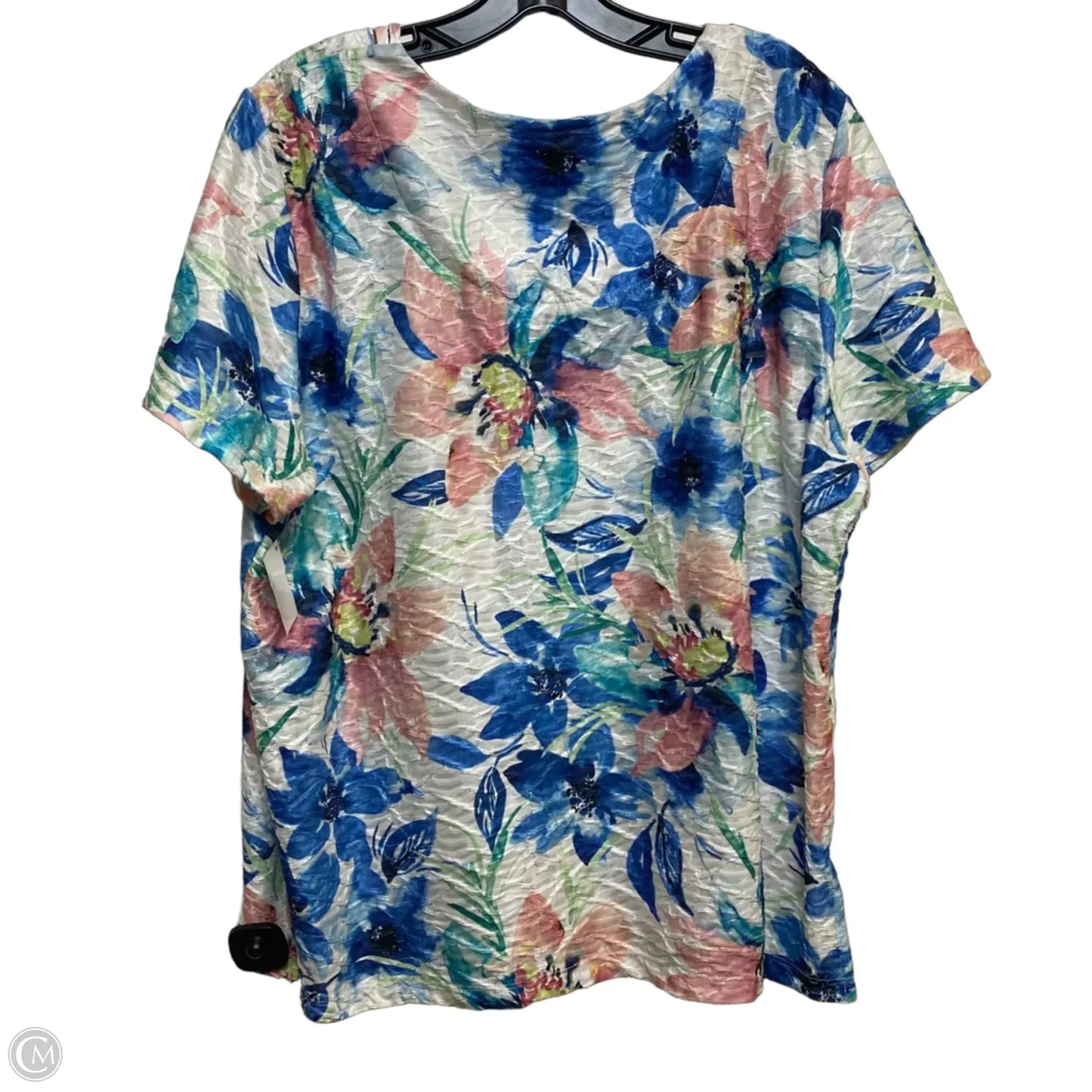 Top Short Sleeve By Alfred Dunner In Blue & Pink, Size: 1x