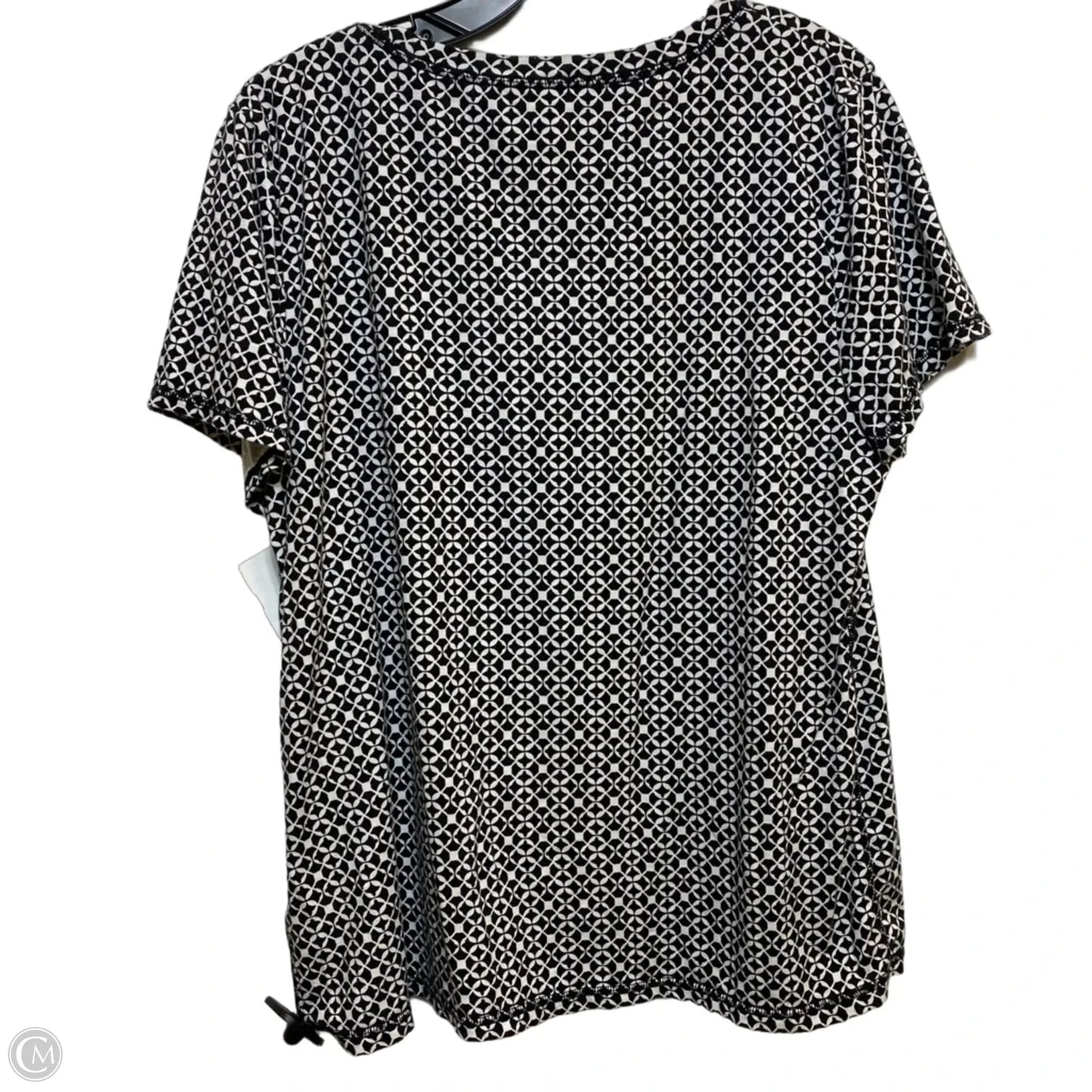 Top Short Sleeve By Talbots In Black & White, Size: Xl