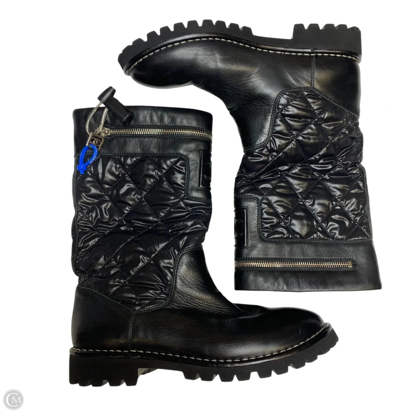 Boots Luxury Designer By Chanel In Black, Size: 9